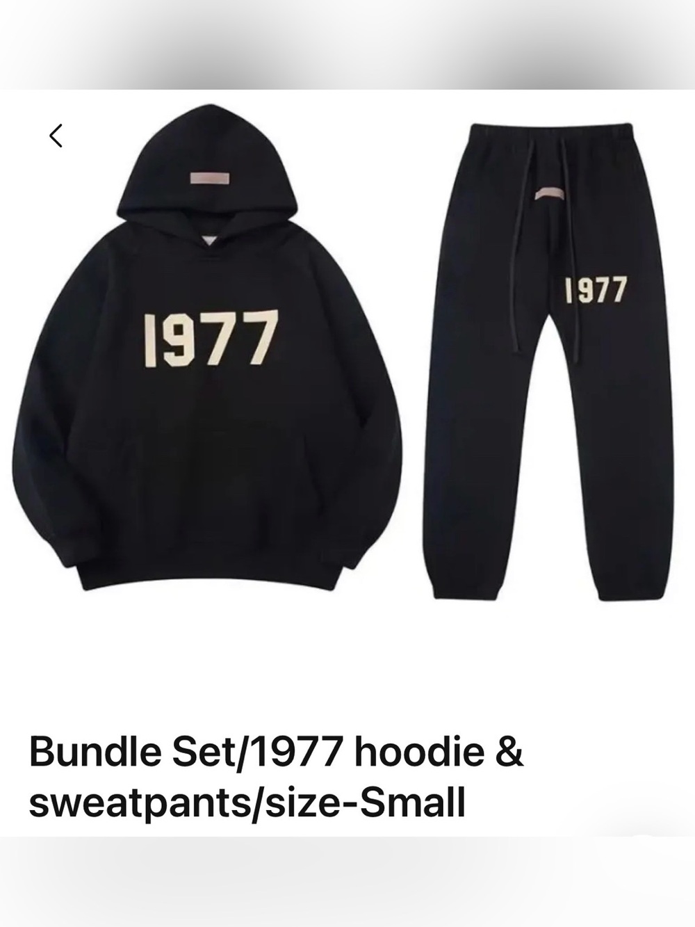 1977 Black Hoodie & Sweatpants Set - unisex